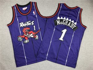 Youth Toronto Raptors #1 Tracy McGrady 1998-99 Purple Hardwood Classics Jersey